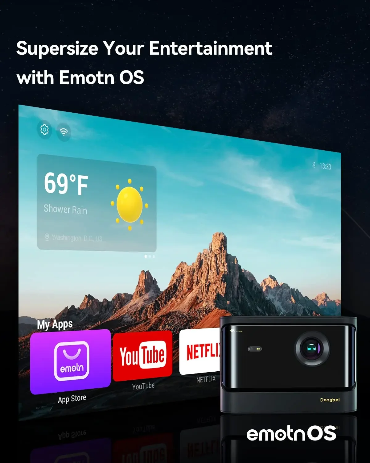 Smart 4K Laser Projector - Dangbei Mars Pro 2 with 2450 Lumens