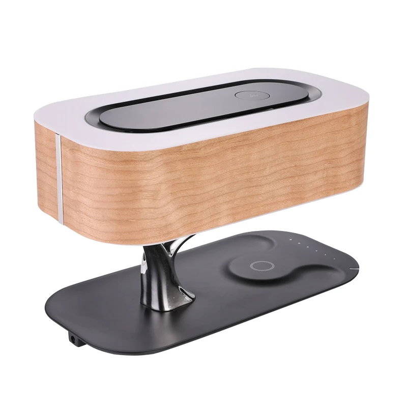 Touch sensor led wood lamp for home design  music model with wireless charger and bluetooth speaker