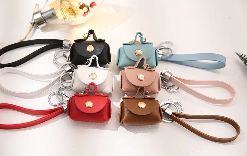 Luxury Leather Plaid Mini Storage Bag keychain Men Women Key Bag Small Coin  Purse Women Lipstick Bags key Chain Pendant Wallet - AliExpress
