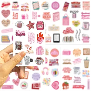 Custom pink Punk Cute Cats Scrapbook Small Size DIY Decorative Laptop Planner Decals Stickers Sheets