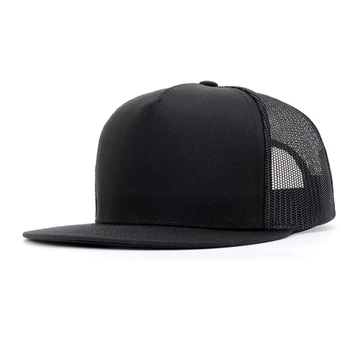 Wholesale Customized High Quality Flat Screen Trucker Mesh Hat 5 Panel Snapback Baseball Hip Hop Sports Outdoor Hats