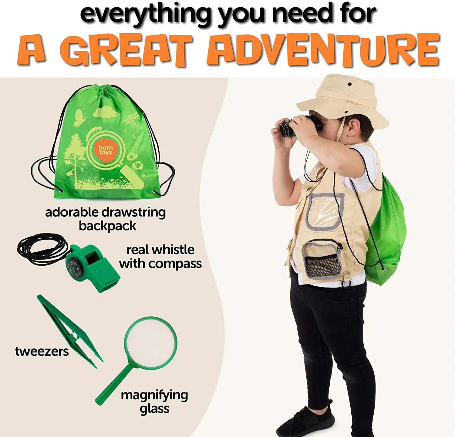 Детский Открытый Туризм природа разведки развивающая игрушка-путешественница» костюм для ролевых игр для детей приключения комплект игрушки