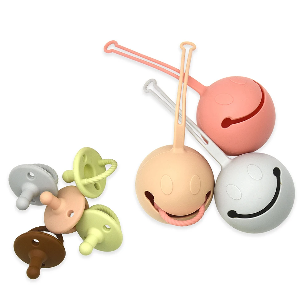 Safe Silicone Easy to Clean Soother Dishwasher Container Box Pacifier Pocket Solid Travel Storage Pacifier Holder