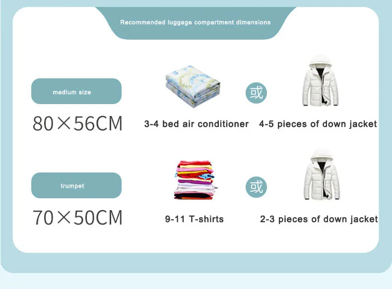 Vacuum Compression Clothing Packaging and Finishing Bag Household Cotton Quilt Down Jacket Storage Bag