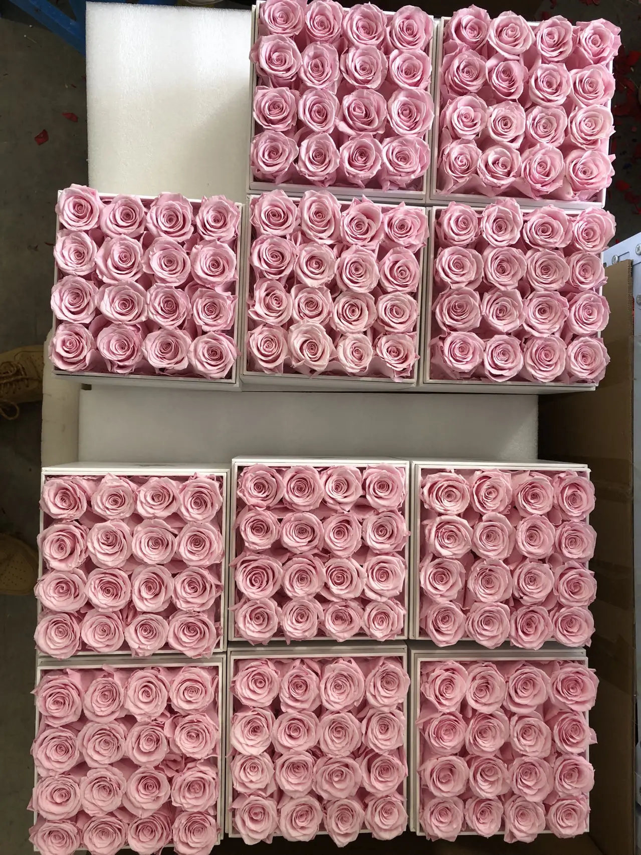 San Valentin Mother Day Led Red Immortal Eternal Flowers Acrylic Jewelry Box Preserved Roses