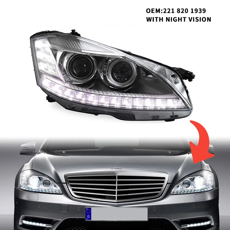 20120 2011 S Class S63 S500 S350 W221 Facelift Xenon Mercedes W221  Headlights Led 2006-2009