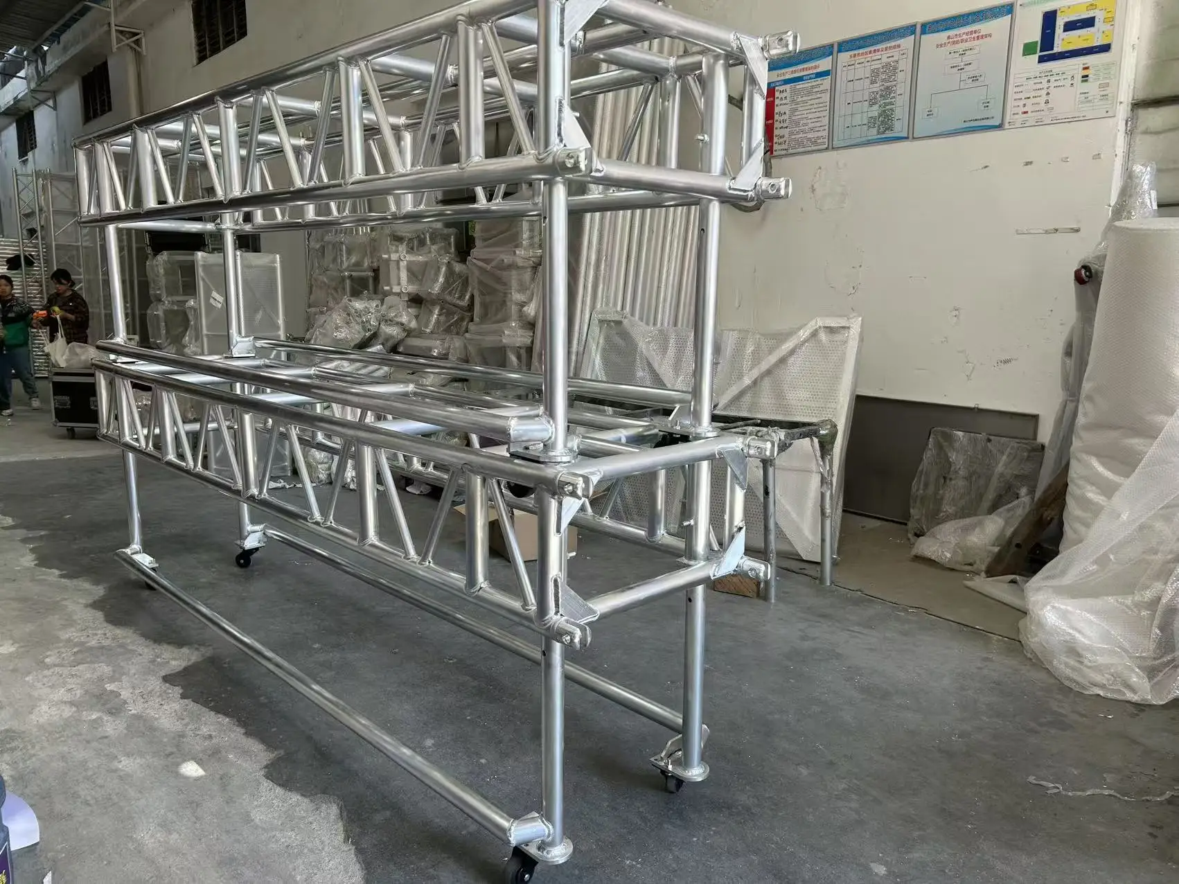 product 650350mm aluminum lighting truss with wheels movable lights rack to hang moving head lights truss-9