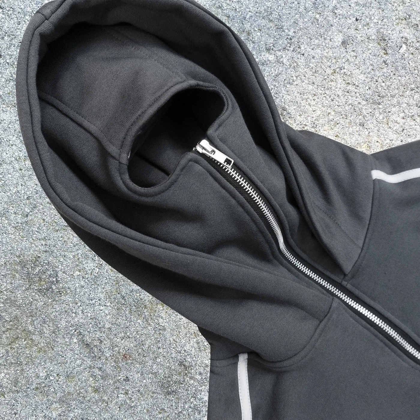 Custom Logo Quarter Zip Double Hooded Oversized Ski Mask