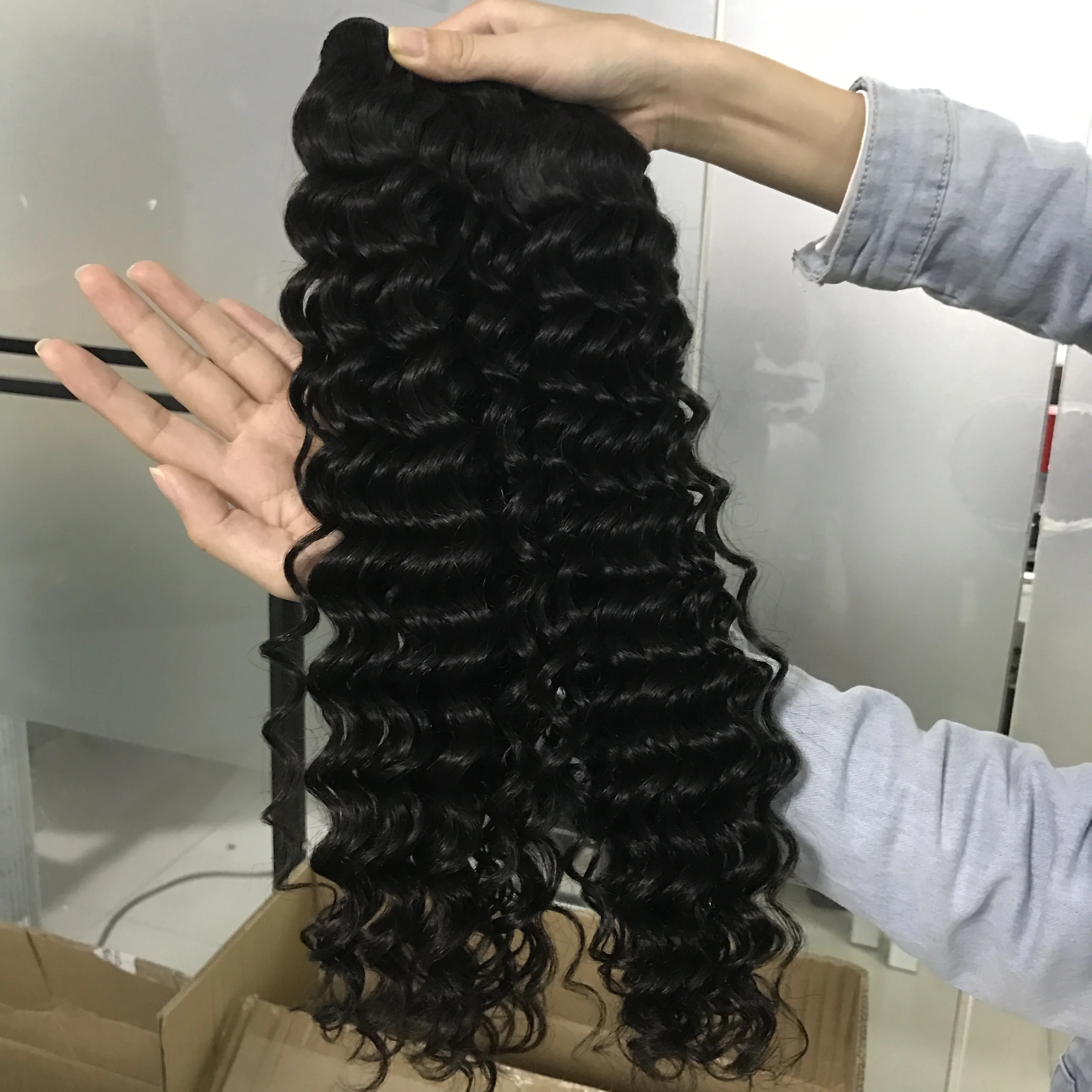 100% Real Natural Raw Indian Curly Hair 12A Grade Deep Wave 