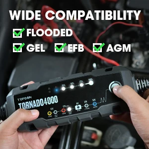 2021 New Arrival TOPDON TORNADO4000 Car Battery Charger Automotive Portable Smart Battery Charger