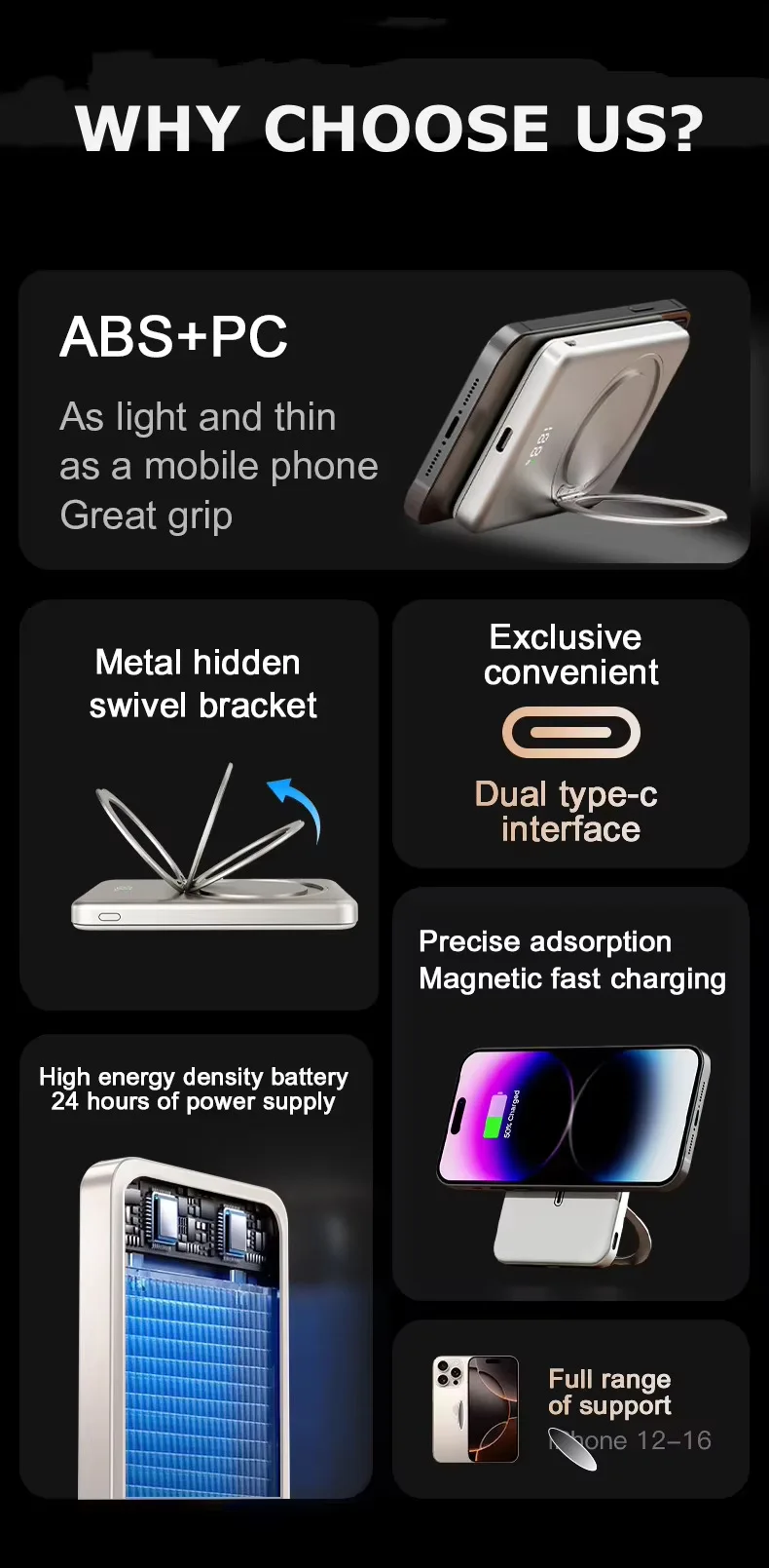 Magnetic 10000mAh Wireless Power Bank Stand - Image 6