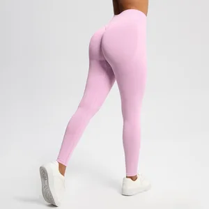 Seamless High Waist Three Section Yoga Pants for Women Tummy Control Gym Leggings