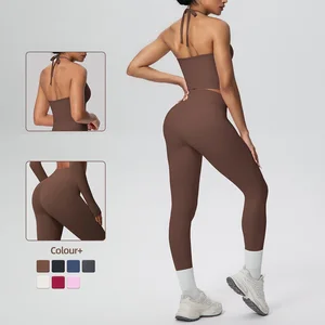 Women 2 Yoga Set High Waist Leggings Sports Bra Fitness Clothes Activewear Tracksuit for Gym Training Fitness Sets