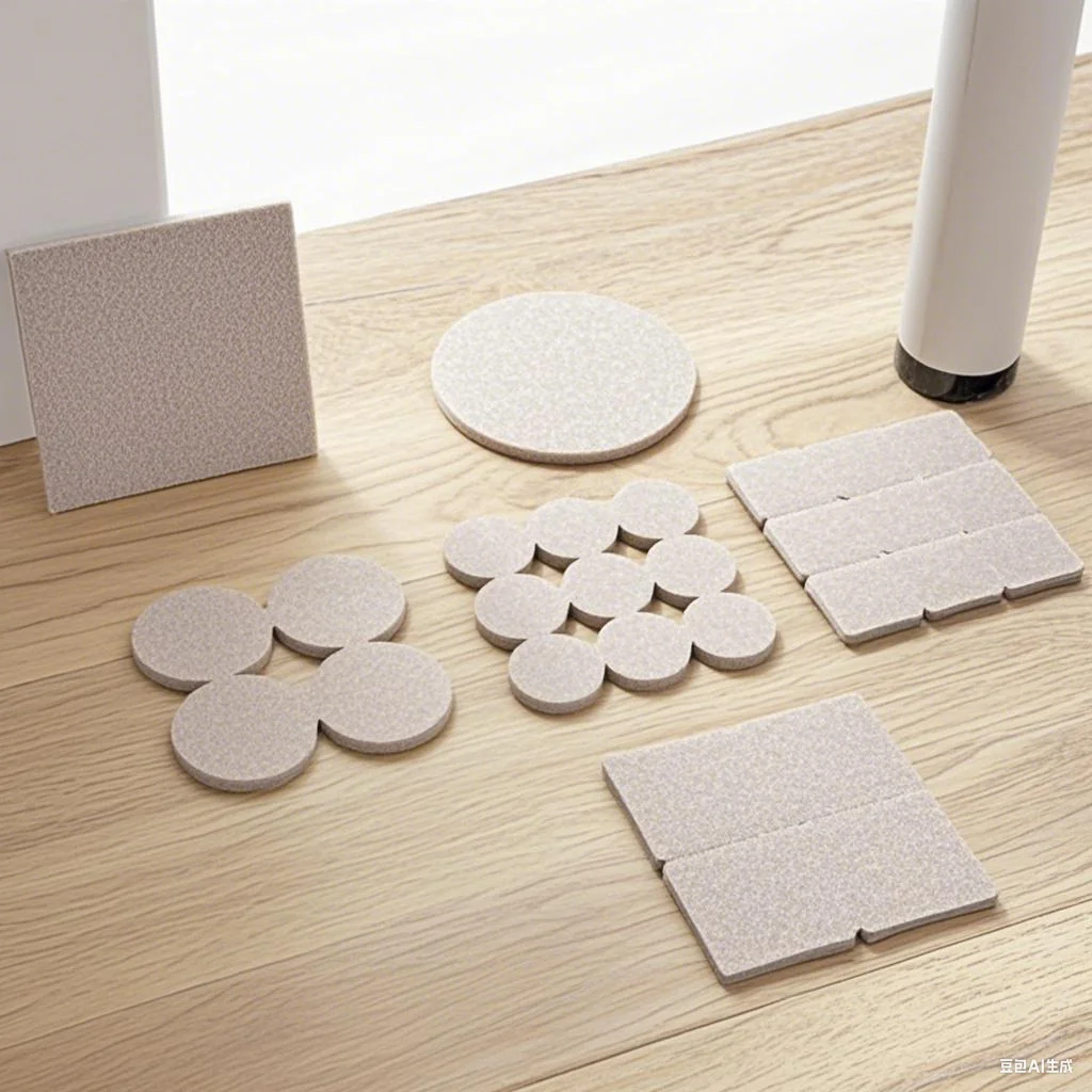 Self-Adhesive Non-Woven Furniture Pads - Assorted Shapes, Anti-Slip Noise Reduction, Wear-Resistant for Chairs Tables