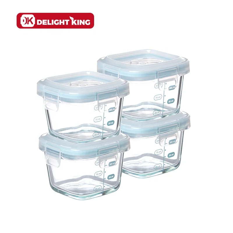 Стеклянный контейнер для детского питания без бисфенола А с крышкой защелкой безопасный микроволновой печи 130 мл набор