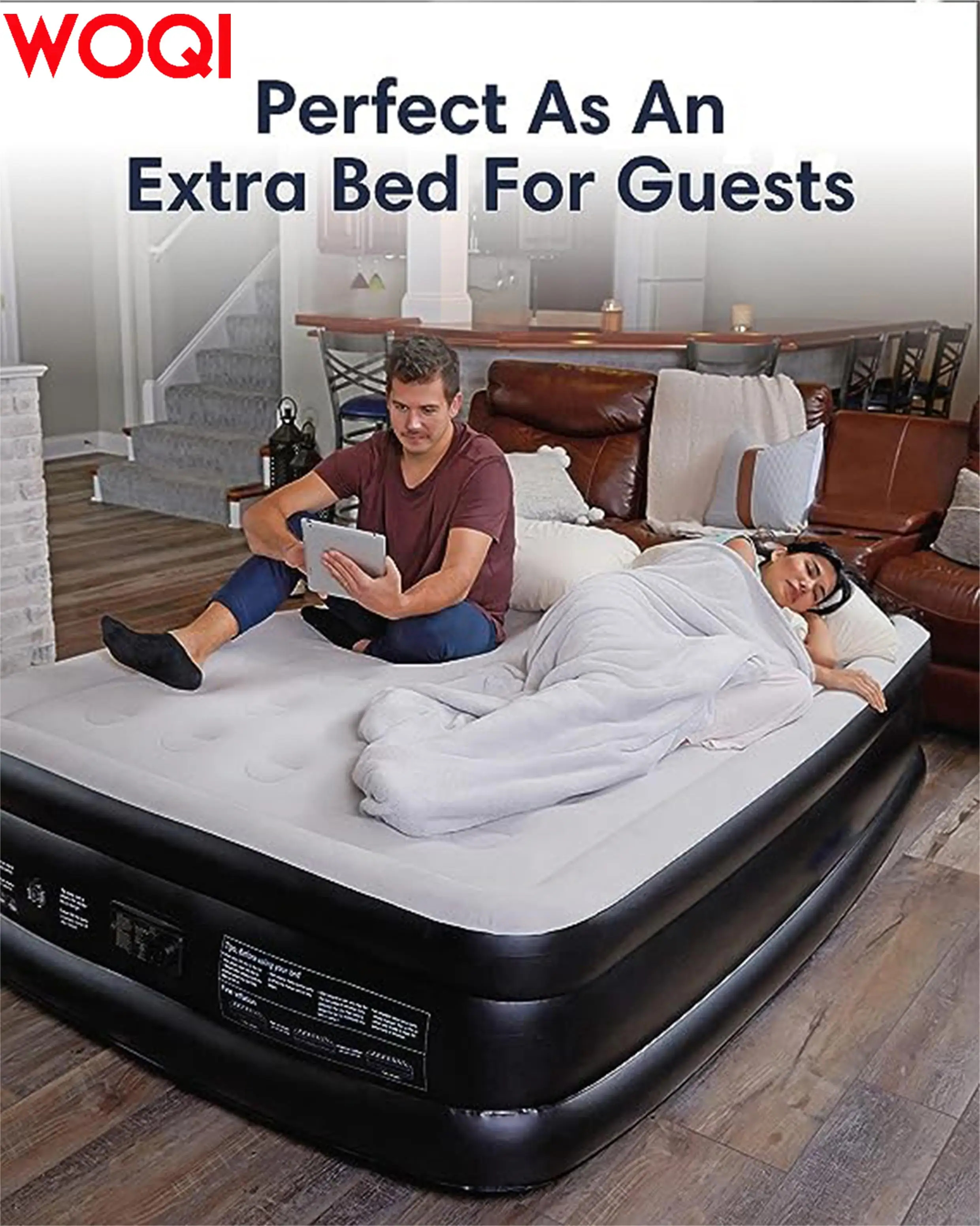 Woqi Fast&easy Inflation/deflation Air Mattress With Built In Pump,18