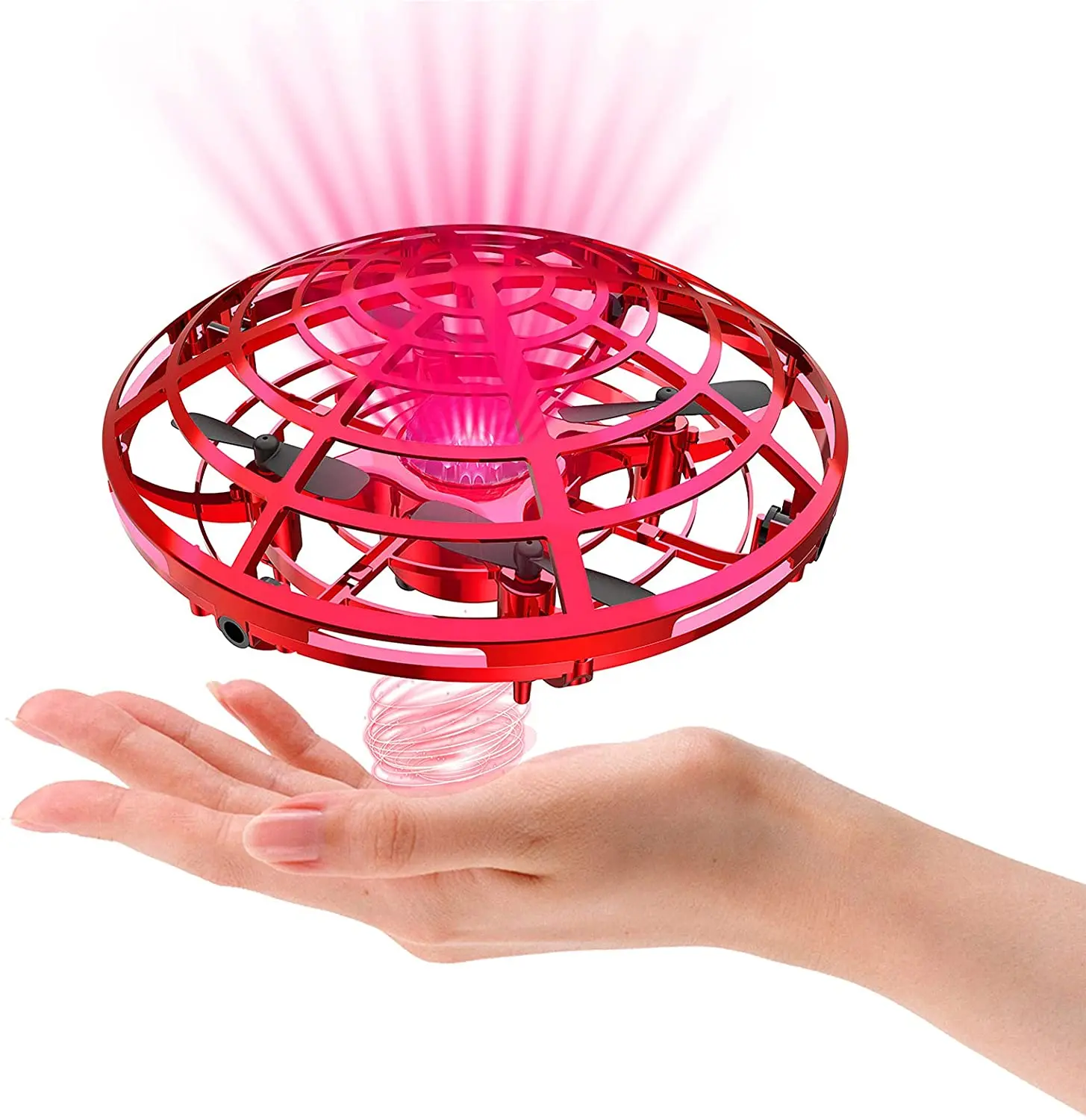 Kizmyee UFO Mini drone pour enfants UFO Jouets drone à lévitation contrôlée à la main Jouet volant rechargeable avec indicateur LED pour enfants Balle volante Jouet pour filles garçons 