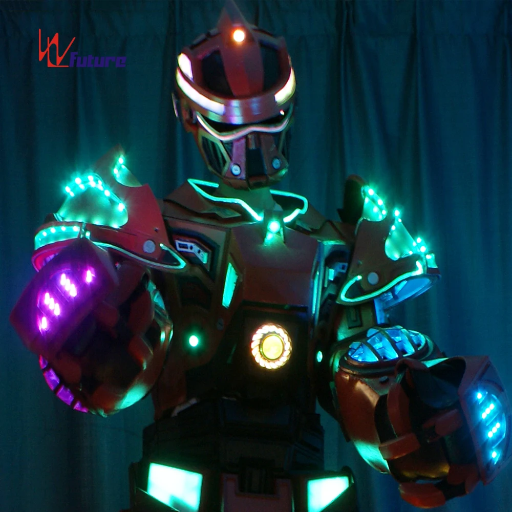 Human Size LED Event Transformer Robot Cosplay Costume Suits Super Size Stilts Amazing Carnival Party Black Carton 1 Piece Sets
