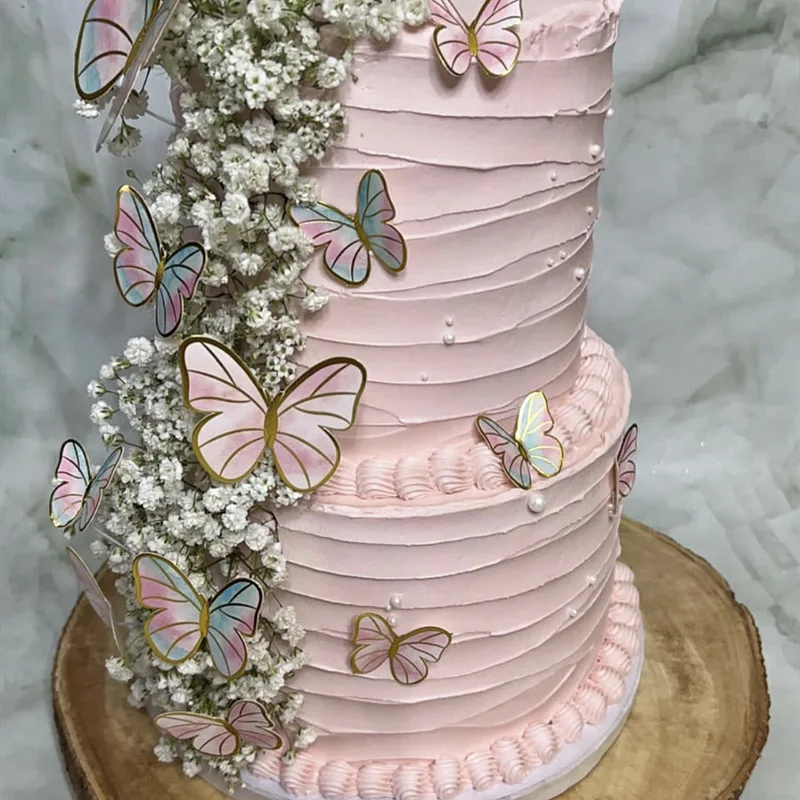 Adornos De Pastel De Mariposa Para Niña, Adornos De Pastel De Mariposa  Dorada, Rosa Y Púrpura, Estampado De 20 Piezas, De Feliz Cumpleaños  Decoración De Fiesta, Boda, Postre| AliExpress 