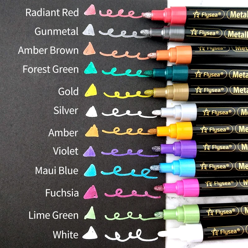 Metallic Marker Pen Water Based Marker for Wax Seal Photo Glass Laminated Paper