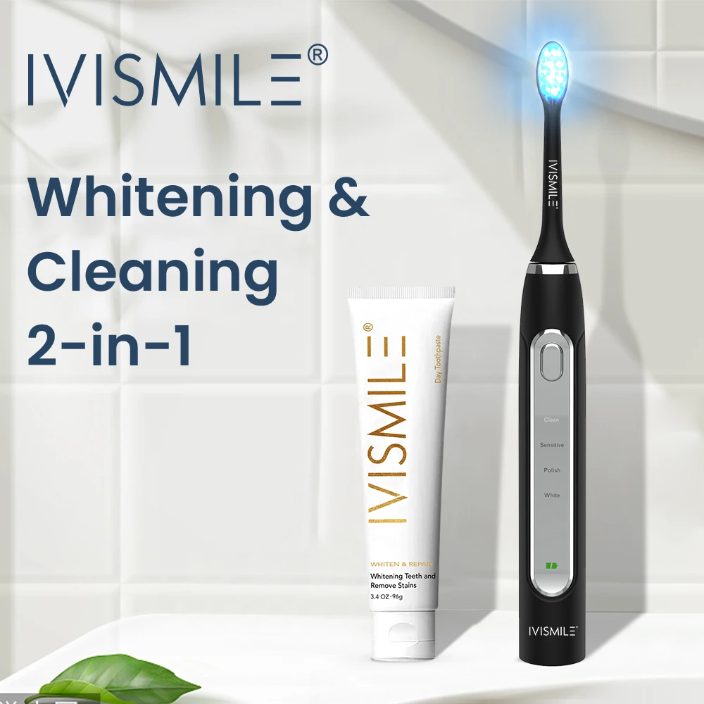 High Grade Intelligent Laser Blue Ray LED IPX7 Waterproof Sonic Electric Toothbrush