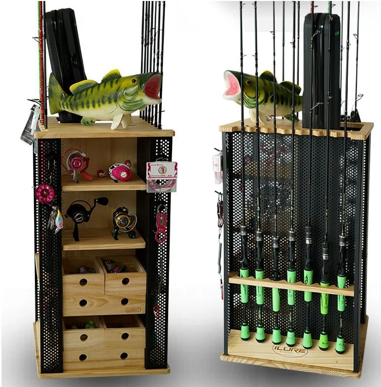 Custom metal fishing rod display rack,fishing