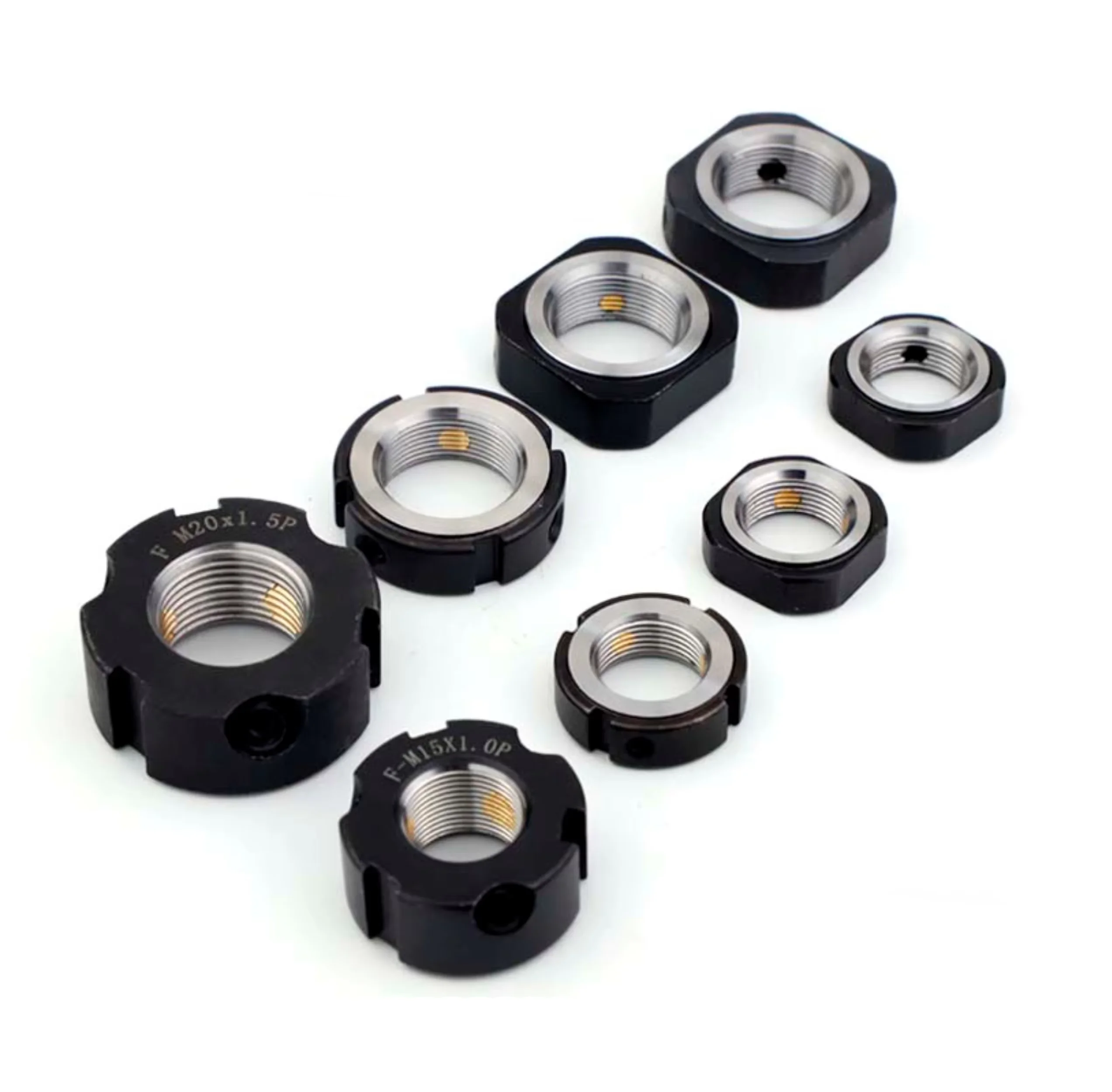 HD Lock Nut Collection F-Type R-Type RN-Type Square Precision Top Ball Screw Bearing Spindle Retaining Fine Thread Cap 1.5