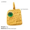 Emerald Grid Charm