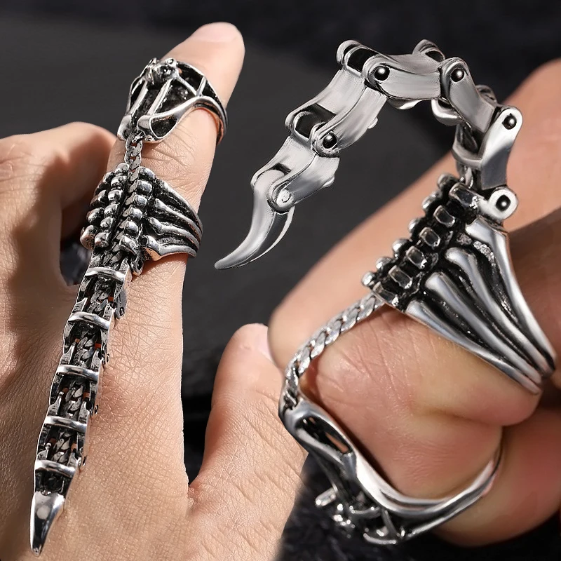 Dragon Rings For Men Stainless Steel Octopus Ring For Men - Gothic Punk Tentacle Jewelry In Silver Or Black Sound Proof Curtains - 10
