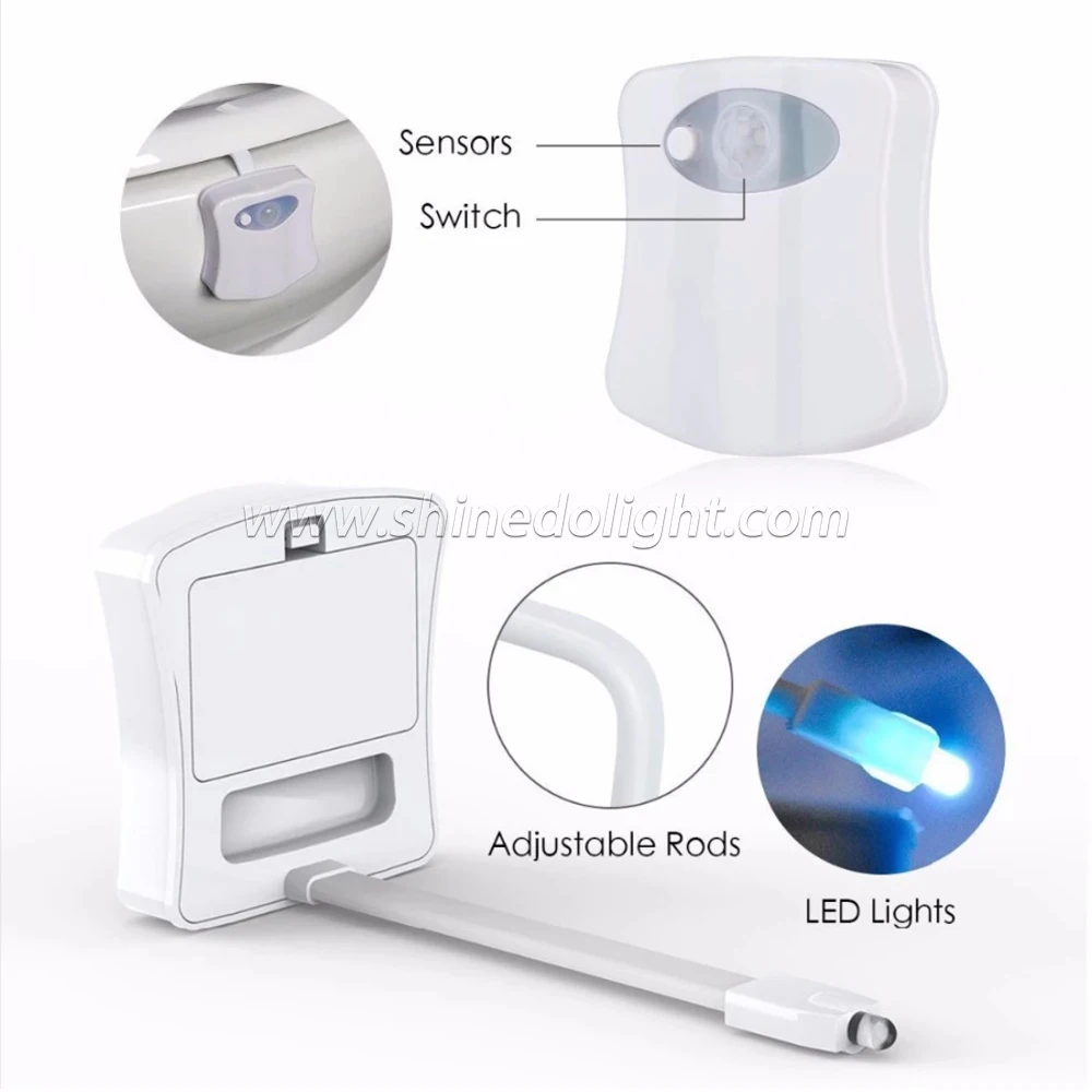 16 Colors Waterproof Smart Motion Sensor Toilet Light Human Induction Led Night Light Toilet Bowl Light for Bathroom WC Washroom
