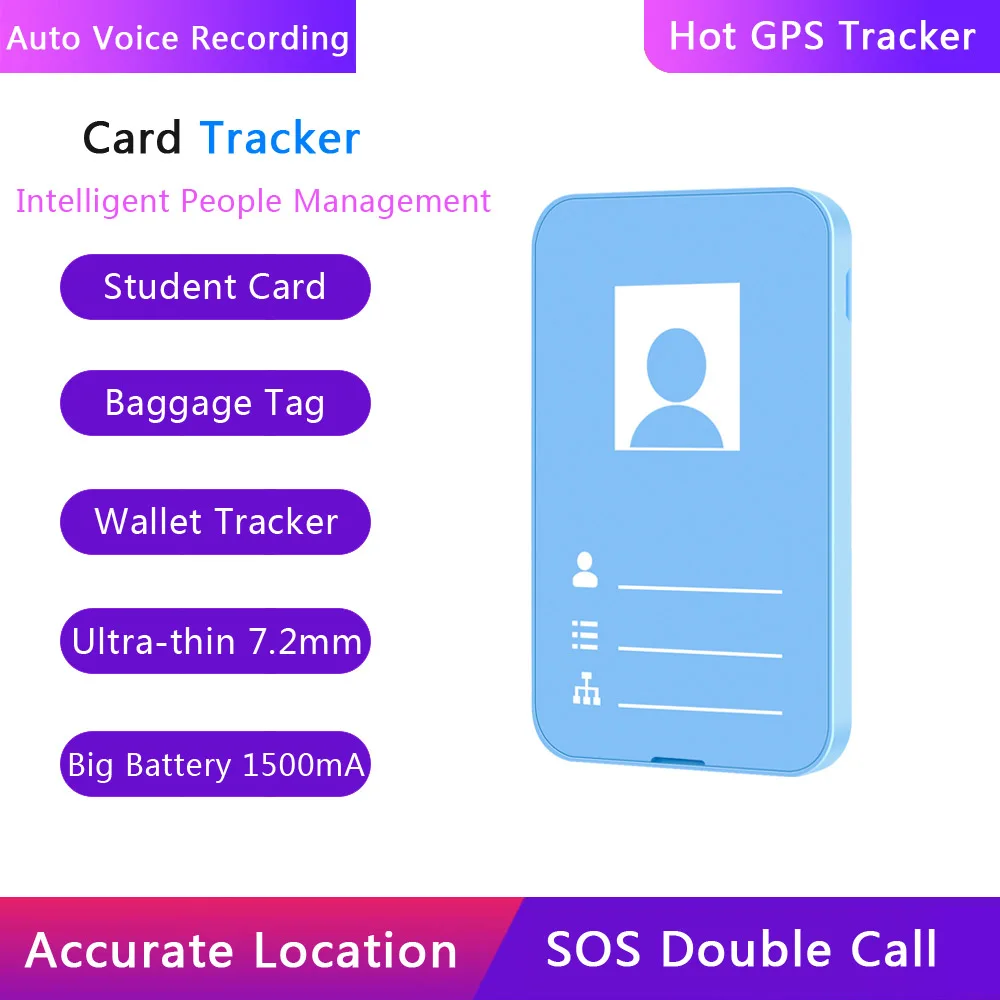 Student ID Card GPS G10 Vjoycar Card ID GPS Tracking Locator SOS Button Perfect Security Id Card Gps Tracker for Kids in School