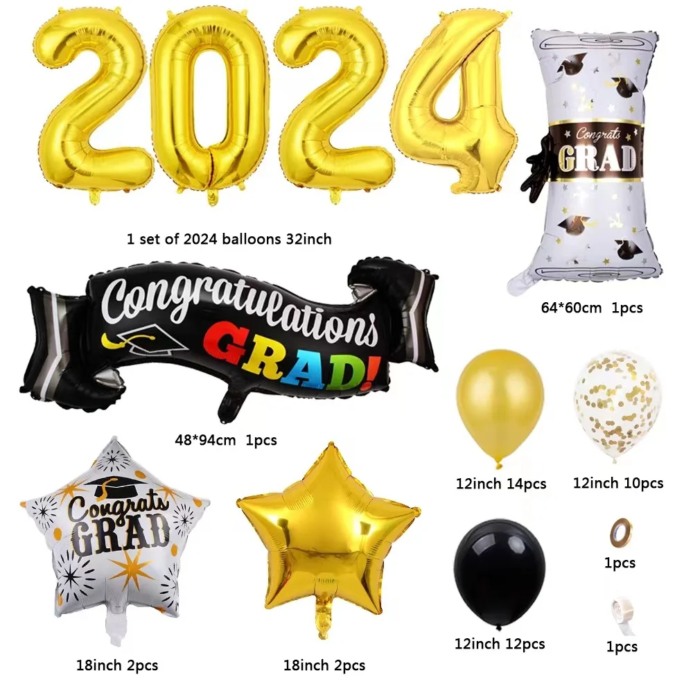 Graduation Season Balloon Set 2024 Graduation Party Background ...