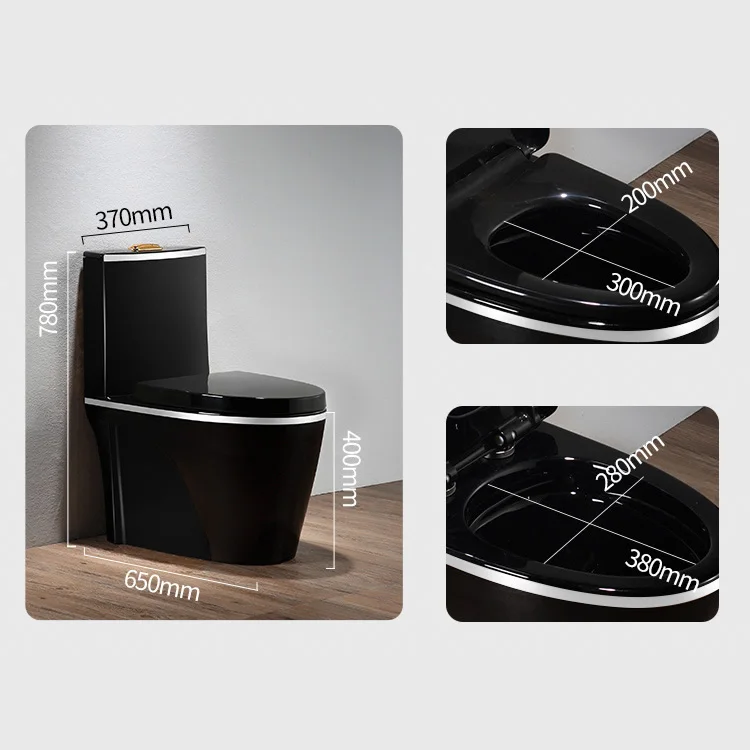 Chinese  Luxury Black Golden Sanitary Ware Bathroom Ceramic  Colored Toilet Gold WC Toilet