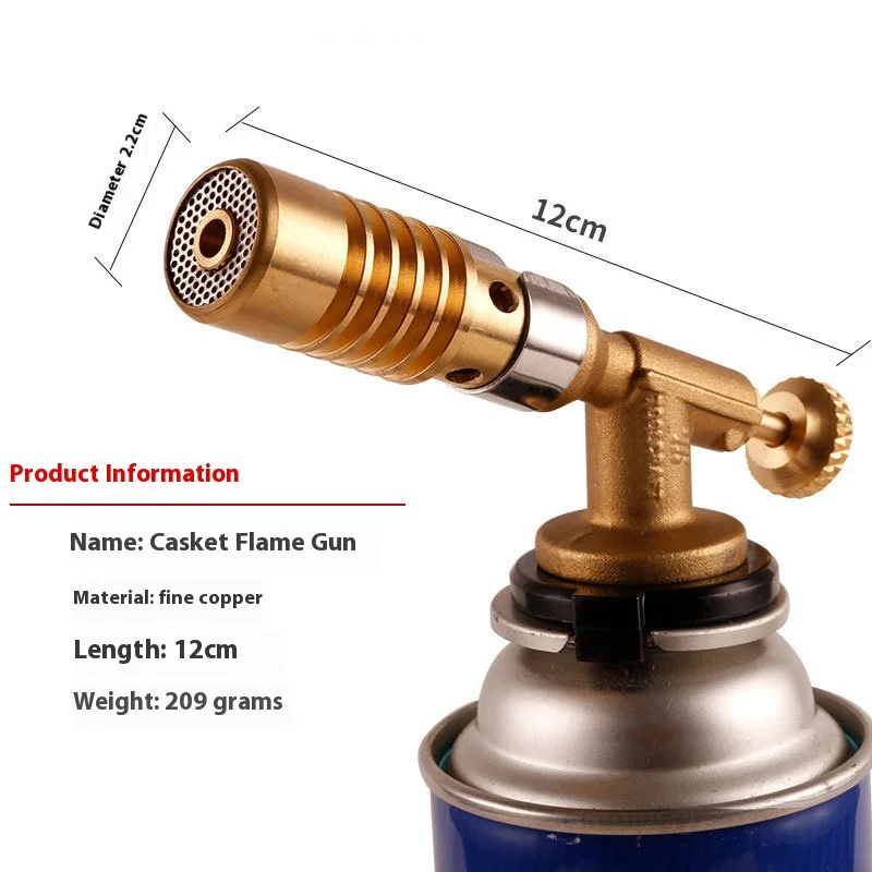 Portable Gas Torch Flame Gun Blowtorch Copper Flame Butane Gas-Burner Lighter Heating Welding for Outdoor Camping BBQ Spray Gun