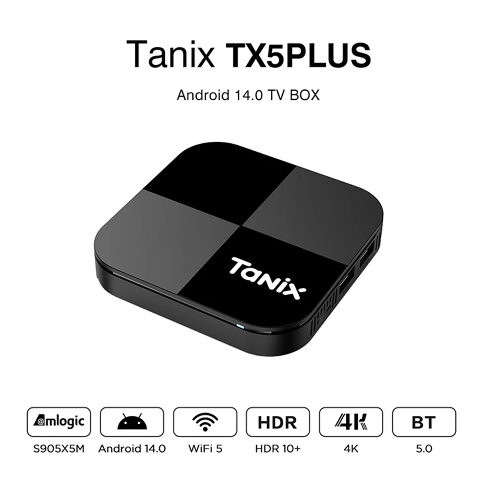 Tanix TX5 Plus Android 14 TV Box - 4K UHD Set-Top Box with 4GB RAM