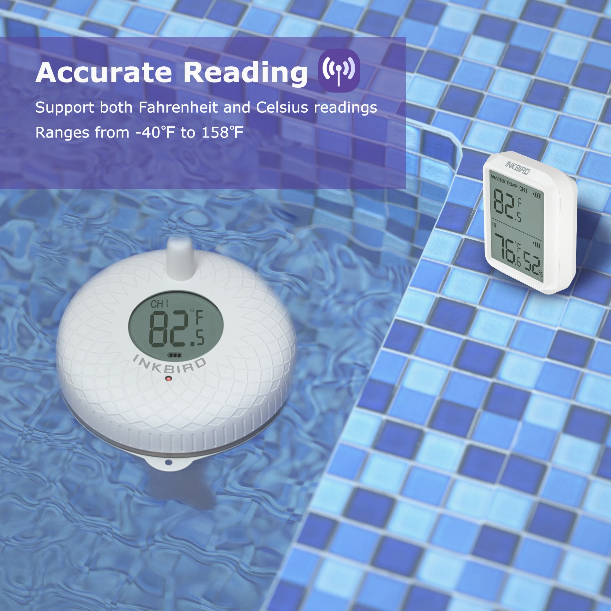 INKBIRD – thermomètre de piscine sans fil IBS-P01R, haute