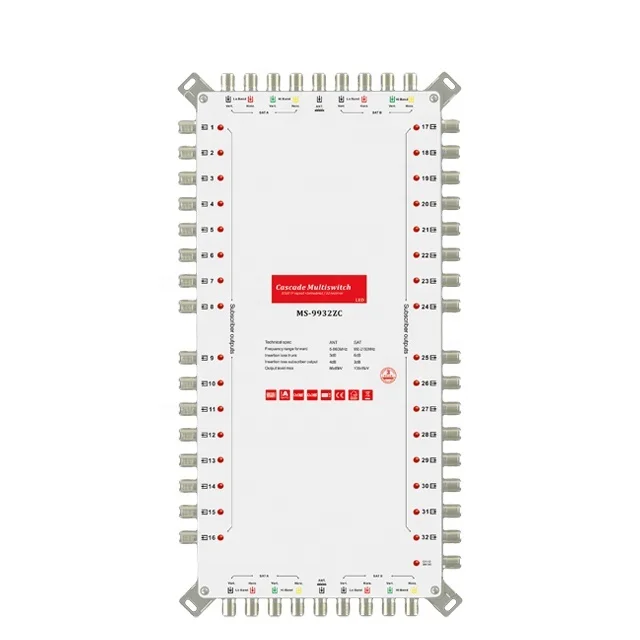 9 in 32 Output Satellite Multiswitch Cascade Multiswitch Diseqc 2.0 c Ku Band Multiswitch