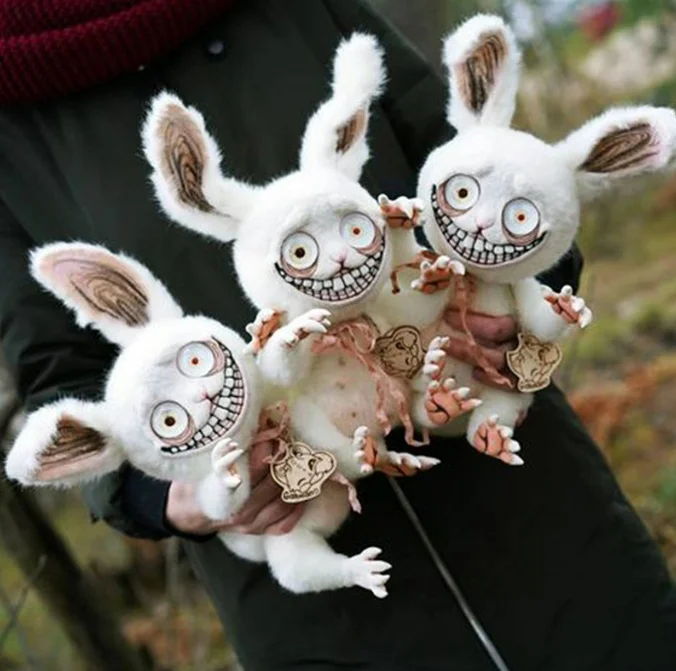 Easter Mutant Rabbit Plushions Creative Scary Rabbit Ornaments Europe and the United States Easter Bunny Dolls Spot