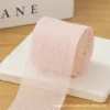 ผ้าไหมสีชมพูอ่อนสดใส ขนาด 4 ซม. (5 เมตร)
