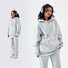 Sudadera con capucha gris flor