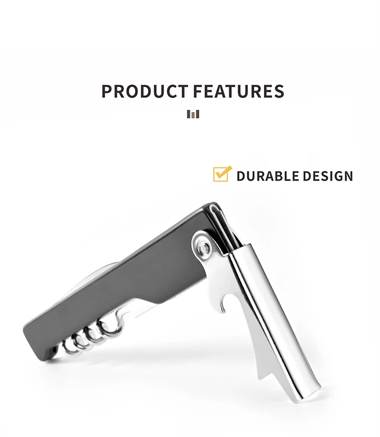 High Quality Classic Wine Key Stainless Steel 3in1 Wine Opener