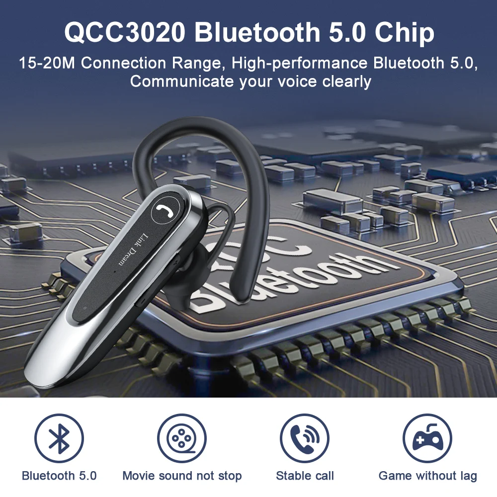 Link Dream B45 Auricular Single Ear Business Earphone Wireless Headphones  Trucker Bluetooth Headset for Cell Phones