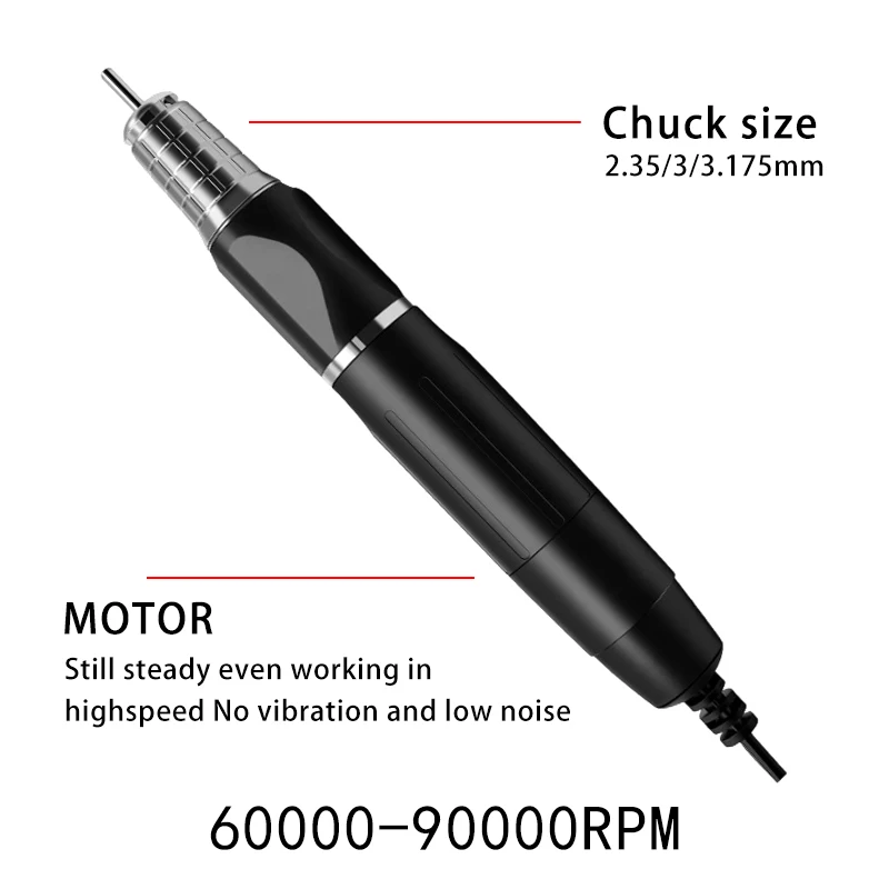 2066 AT-A23 Bezslidas 60 000 apgr./min zobiem paredzētais mikromotors gravēšanas mašīnai, rokas gabals koka polēšanai, gali griešanai un rotāciju izstrādājumu ražošanai,