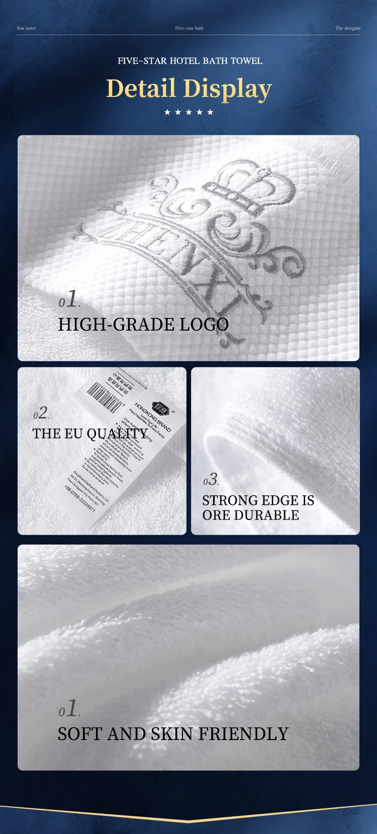 Hotel pure cotton towel enlarged and thickened bath towel bathroom face washing towel set