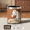 10L Caramel Brown Horse and Bird Design with Silver Ring