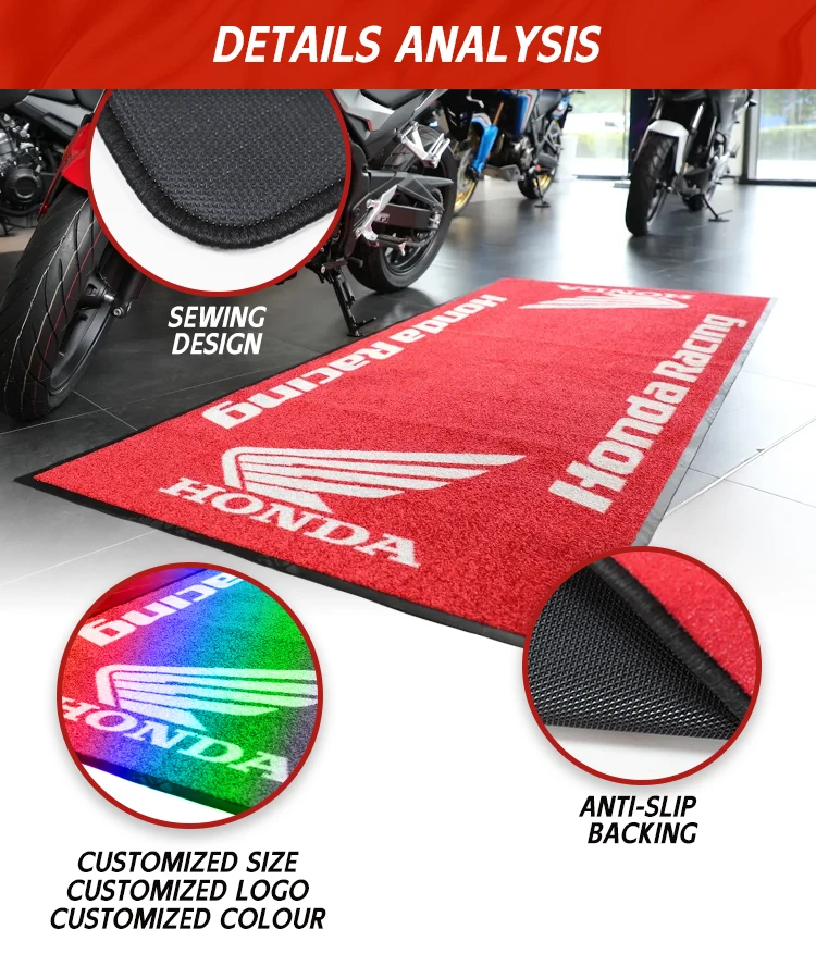 Custom Motorcycle Mat Logo Rubber Floor Mat Garage Mats for Product Motorcycles manufacture