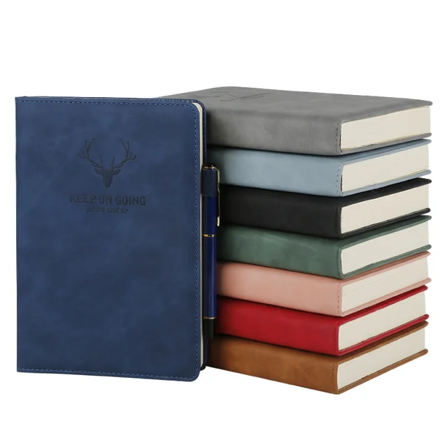 Wholesale A5 Size Hardcover Business Notebooks Embossed Logo PVC Leather with Pen Loop Direct Selling for Office & School