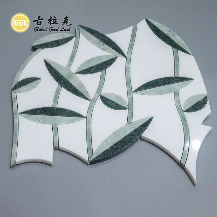 Leaf Design marble Waterjet Mosaic Tile For Wall Floor Home Decoration