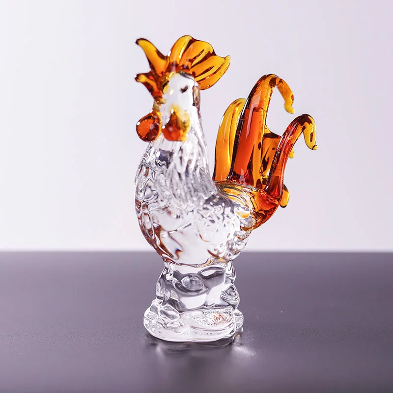 Vente en cours, décorations de bureau exquises et haut de gamme, modèles de coq en cristal soufflé