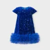 Paillettes di flanella blu